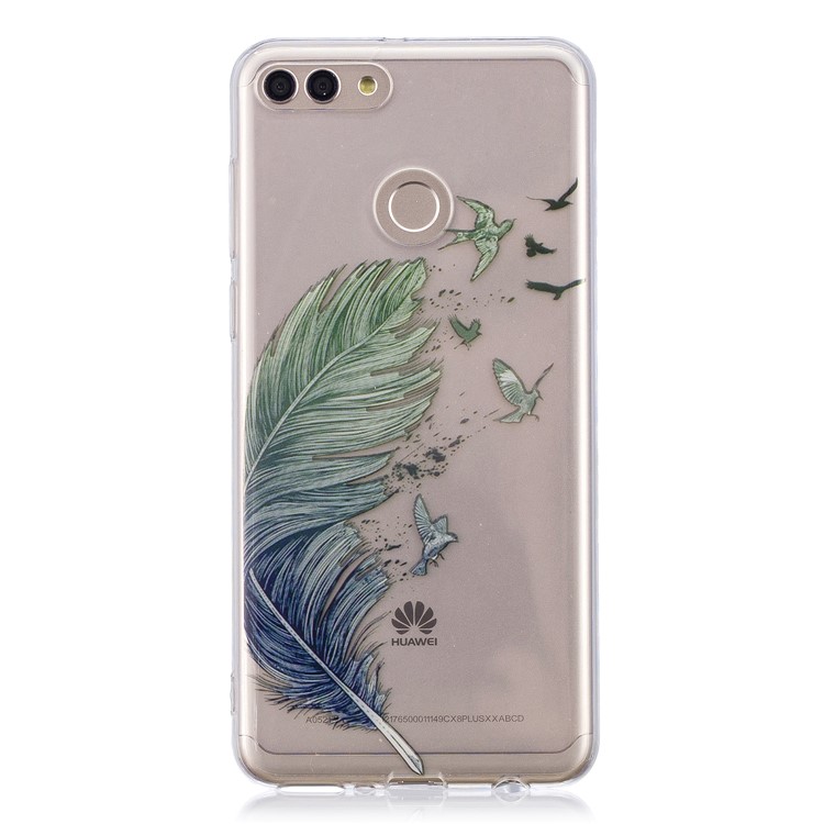 IMD Pattern Printing Flexible TPU Back Case for Huawei Y9 (2018) / Enjoy 8 Plus - Feather and Birds-1
