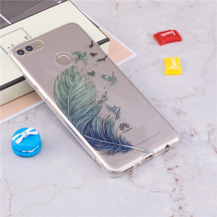 IMD Pattern Printing Flexible TPU Back Case for Huawei Y9 (2018) / Enjoy 8 Plus - Feather and Birds-4