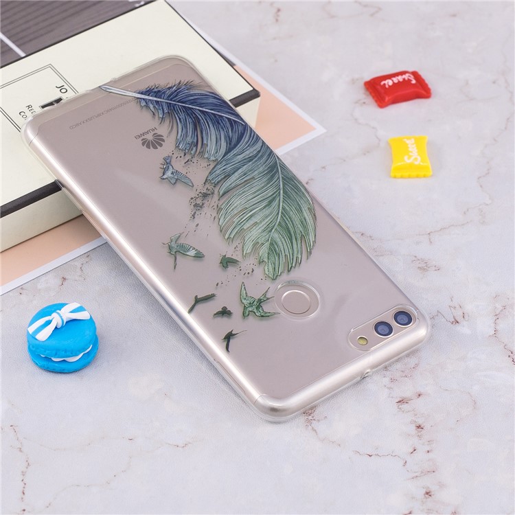 IMD Pattern Printing Flexible TPU Back Case for Huawei Y9 (2018) / Enjoy 8 Plus - Feather and Birds-5