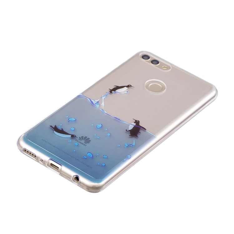 IMD Pattern Printing Soft TPU Back Casing for Huawei Y9 (2018) / Enjoy 8 Plus - Penguins-2