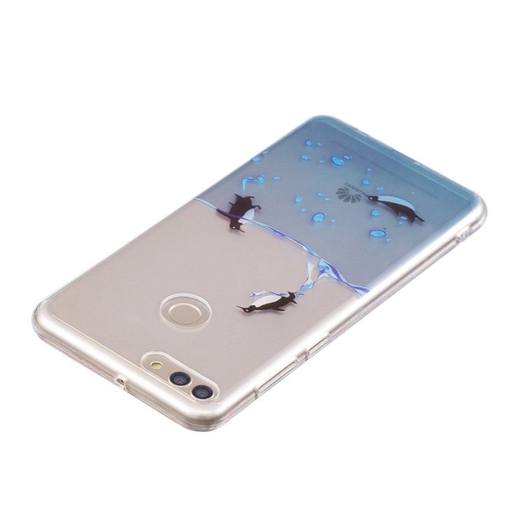 IMD Pattern Printing Soft TPU Back Casing for Huawei Y9 (2018) / Enjoy 8 Plus - Penguins-3