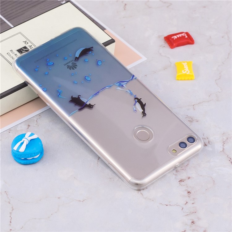 IMD Pattern Printing Soft TPU Back Casing for Huawei Y9 (2018) / Enjoy 8 Plus - Penguins-5