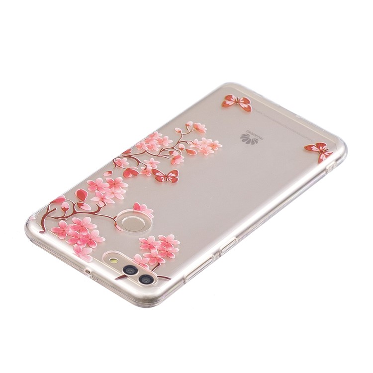 IMD Pattern Printing Flexible TPU Protection Case for Huawei Y9 (2018) / Enjoy 8 Plus - Flower and Butterflies-3