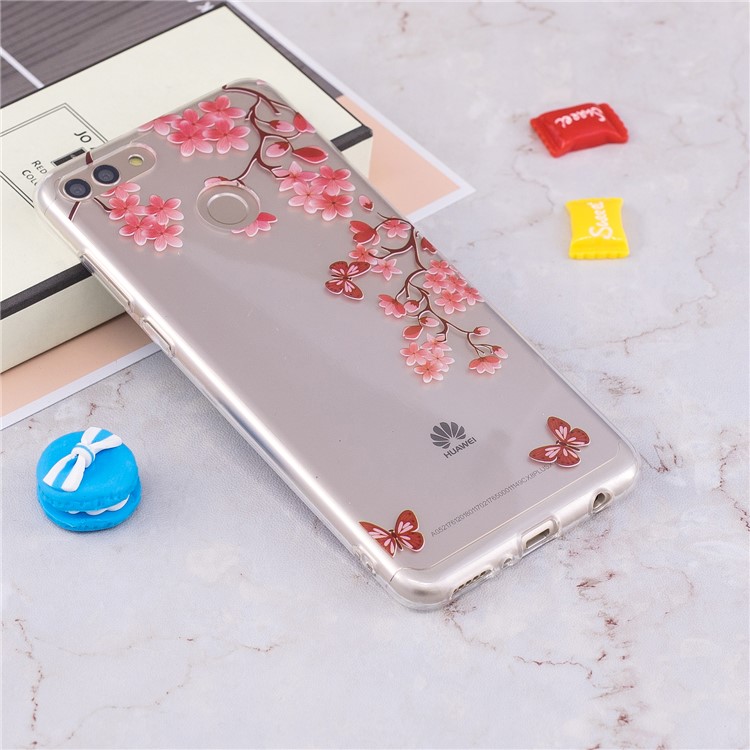 IMD Pattern Printing Flexible TPU Protection Case for Huawei Y9 (2018) / Enjoy 8 Plus - Flower and Butterflies-4