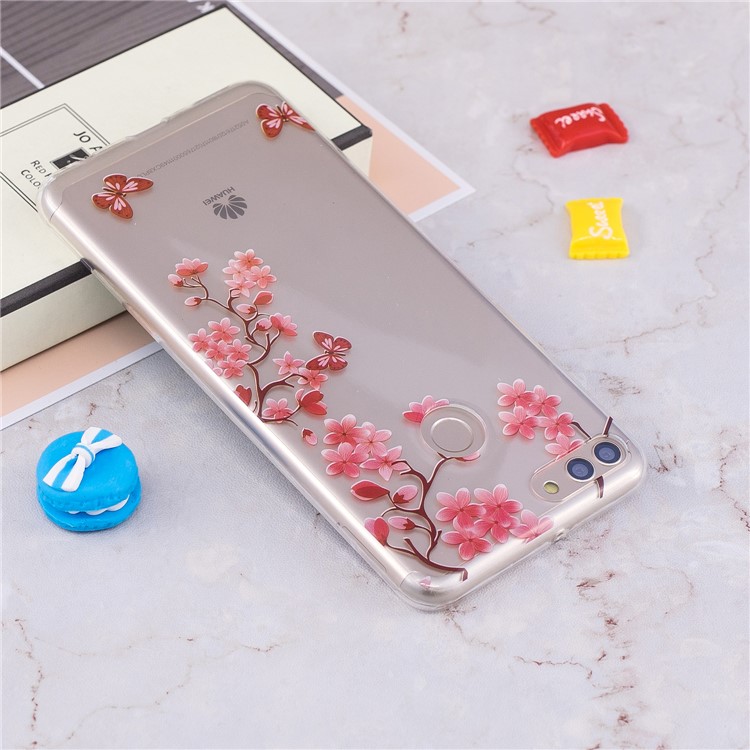 IMD Pattern Printing Flexible TPU Protection Case for Huawei Y9 (2018) / Enjoy 8 Plus - Flower and Butterflies-5