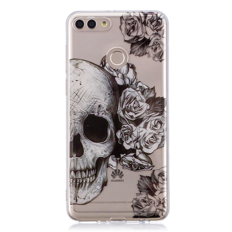 IMD Pattern Printing TPU Soft Back Cover Accessory for Huawei Y9 (2018) / Enjoy 8 Plus - Skull-1