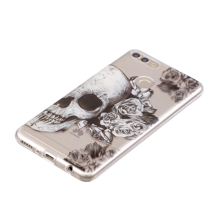 IMD Pattern Printing TPU Soft Back Cover Accessory for Huawei Y9 (2018) / Enjoy 8 Plus - Skull-2