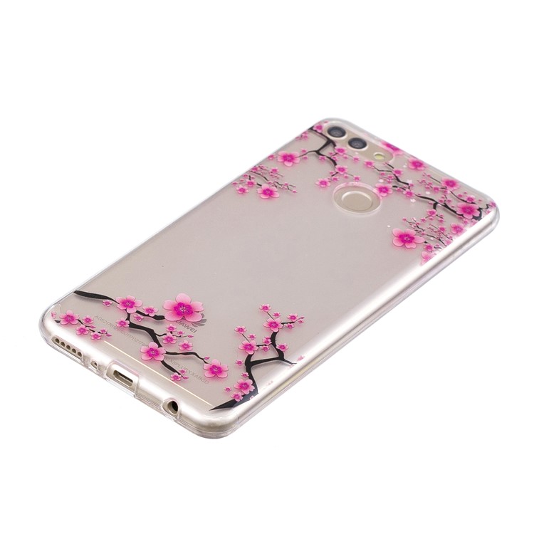 IMD Pattern Printing Flexible TPU Lightweight Phone Casing for Huawei Y9 (2018) / Enjoy 8 Plus - Plum Blossom-2