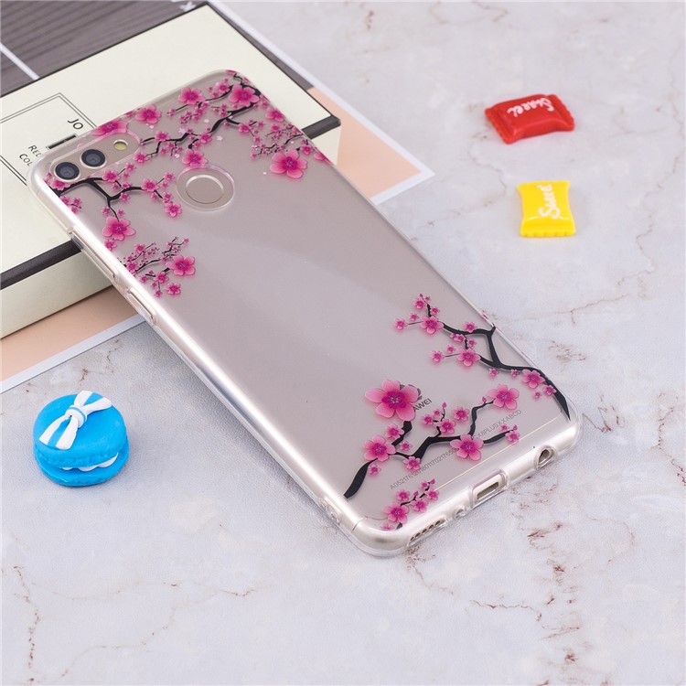 IMD Pattern Printing Flexible TPU Lightweight Phone Casing for Huawei Y9 (2018) / Enjoy 8 Plus - Plum Blossom-4