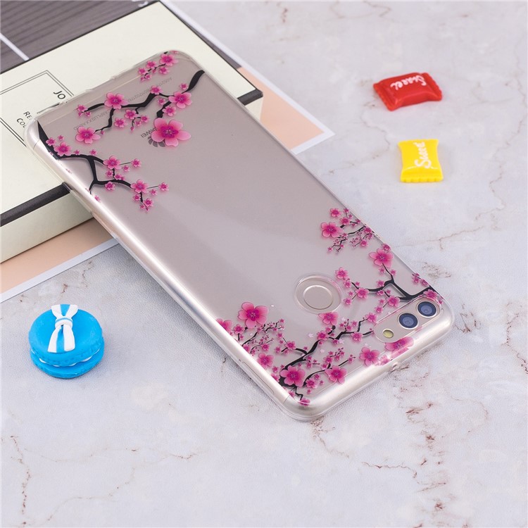IMD Pattern Printing Flexible TPU Lightweight Phone Casing for Huawei Y9 (2018) / Enjoy 8 Plus - Plum Blossom-5