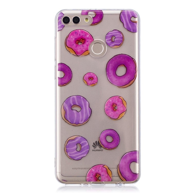 IMD Pattern Printing Flexible TPU Back Ultra-thin Protection Case for Huawei Y9 (2018) / Enjoy 8 Plus - Doughnuts-1