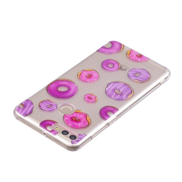 IMD Pattern Printing Flexible TPU Back Ultra-thin Protection Case for Huawei Y9 (2018) / Enjoy 8 Plus - Doughnuts-3