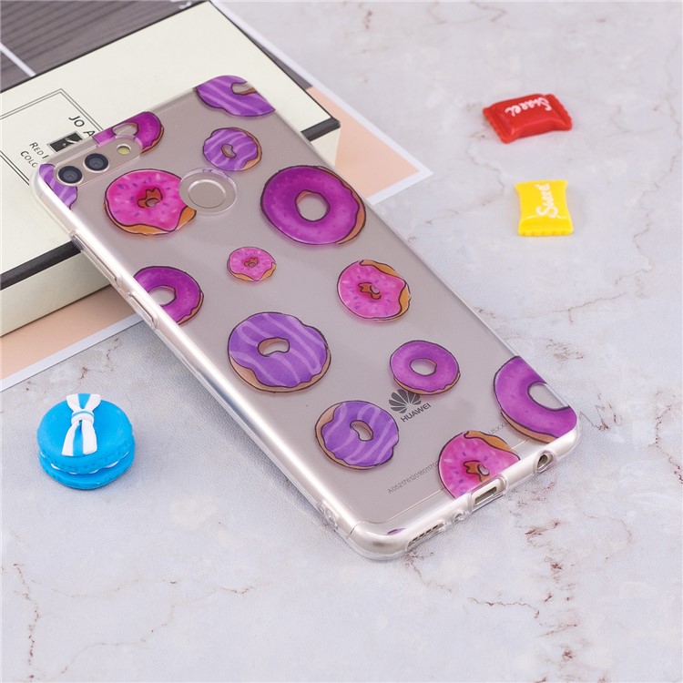 IMD Pattern Printing Flexible TPU Back Ultra-thin Protection Case for Huawei Y9 (2018) / Enjoy 8 Plus - Doughnuts-4