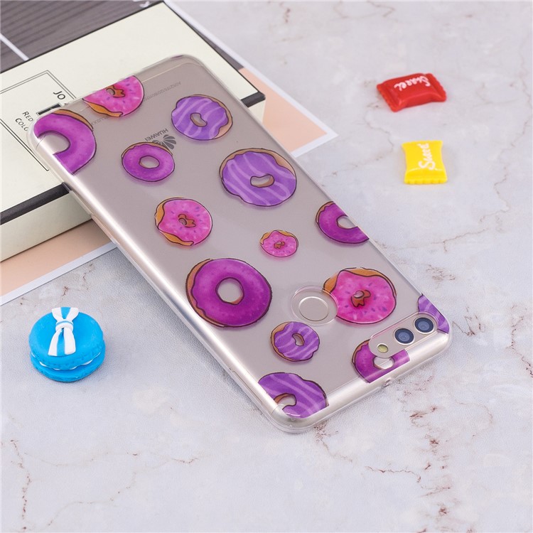 IMD Pattern Printing Flexible TPU Back Ultra-thin Protection Case for Huawei Y9 (2018) / Enjoy 8 Plus - Doughnuts-5