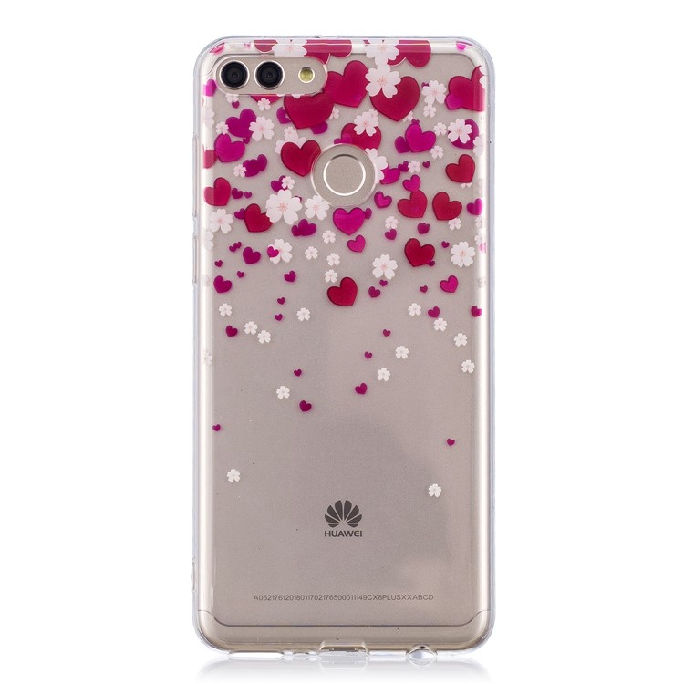 IMD Pattern Printing Flexible TPU Mobile Cover Shell for Huawei Y9 (2018) / Enjoy 8 Plus - Hearts Pattern-1