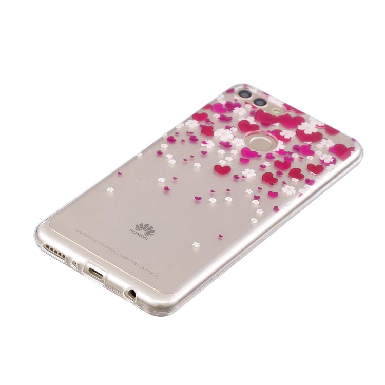 IMD Pattern Printing Flexible TPU Mobile Cover Shell for Huawei Y9 (2018) / Enjoy 8 Plus - Hearts Pattern-2