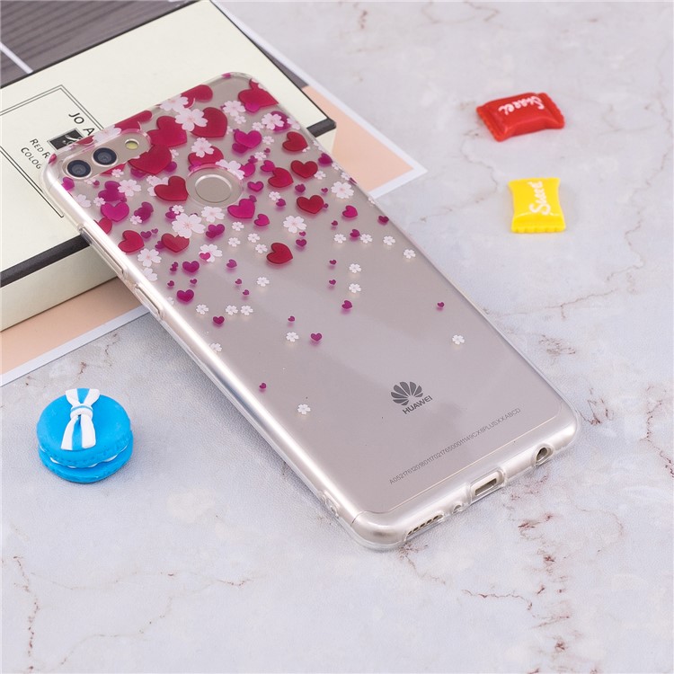 IMD Pattern Printing Flexible TPU Mobile Cover Shell for Huawei Y9 (2018) / Enjoy 8 Plus - Hearts Pattern-4