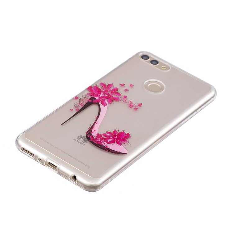 IMD Pattern Printing TPU Protection Shell for Huawei Y9 (2018) / Enjoy 8 Plus - High-heeled Shoe with Flowers-2