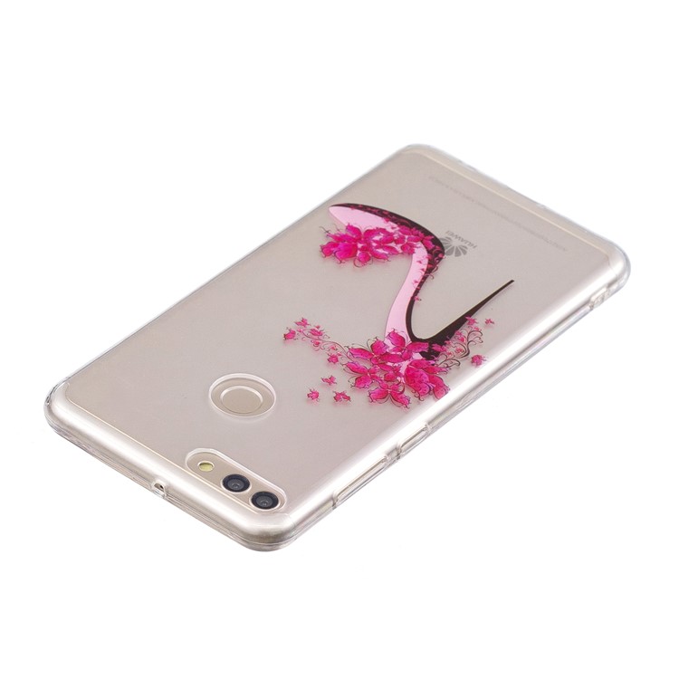 IMD Pattern Printing TPU Protection Shell for Huawei Y9 (2018) / Enjoy 8 Plus - High-heeled Shoe with Flowers-3