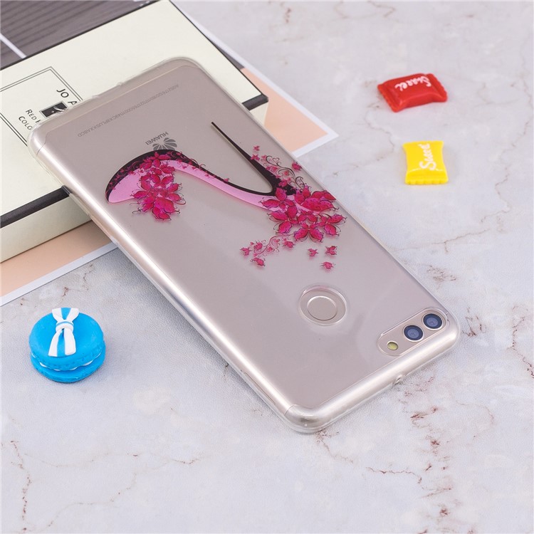 IMD Pattern Printing TPU Protection Shell for Huawei Y9 (2018) / Enjoy 8 Plus - High-heeled Shoe with Flowers-5