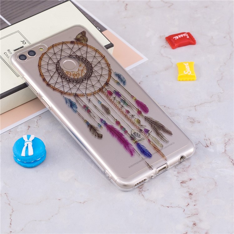 For Huawei Y9 (2018) / Enjoy 8 Plus IMD Pattern Printing TPU Featherweight Casing - Dream Catcher and Butterfly-4