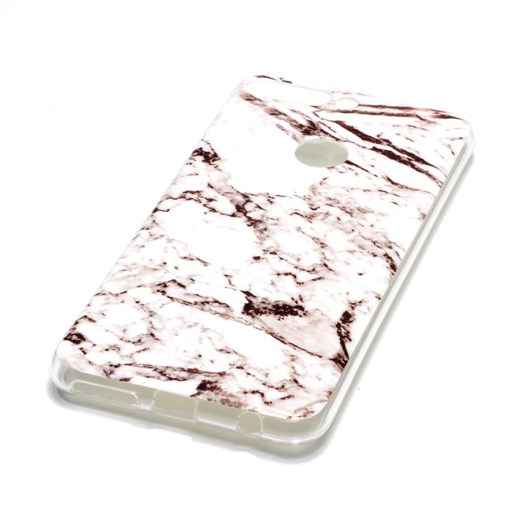 Marble Pattern IMD TPU Phone Cover for Huawei Honor 7C / Enjoy 8 /Y7 Prime (2018) - White / Grey-3