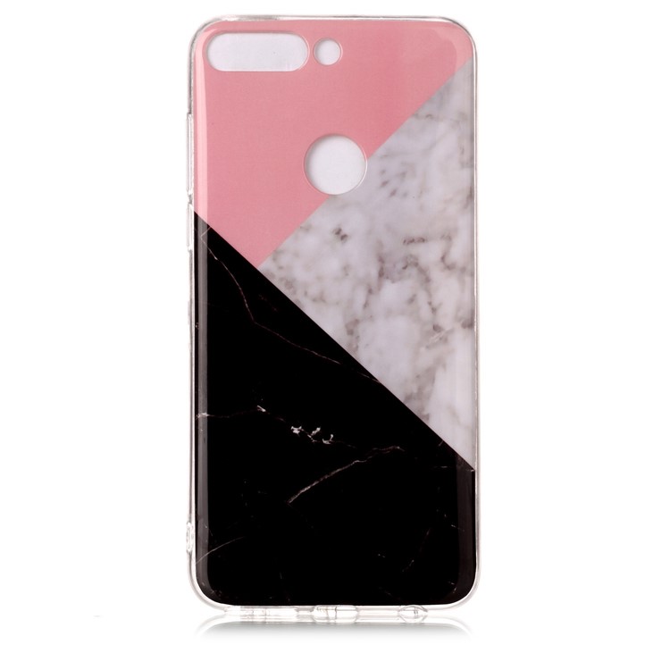 Marble Pattern IMD TPU Phone Shell for Huawei Honor 7C / Enjoy 8/Y7 Prime (2018) - Pink / Grey / Black-2