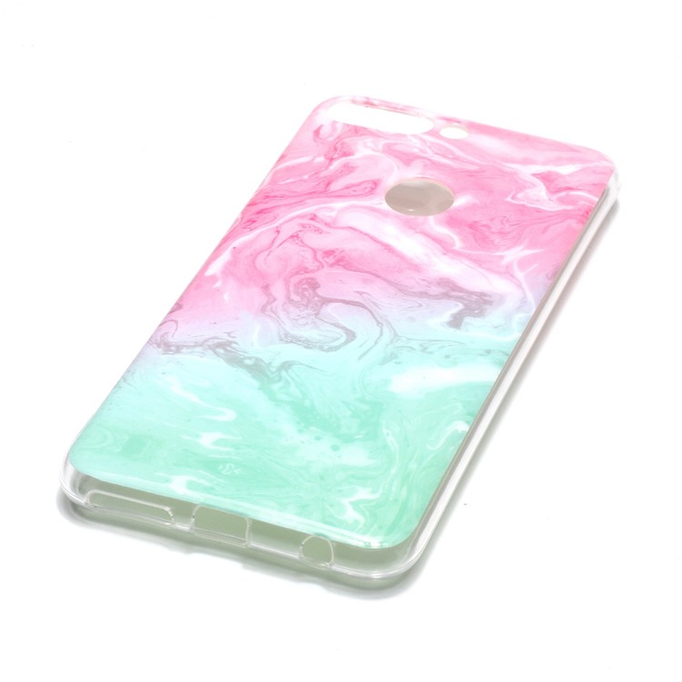 Marble Pattern IMD TPU Cell Phone Case for Huawei Honor 7C / Enjoy 8 /Y7 Prime (2018) - Pink / Green-3