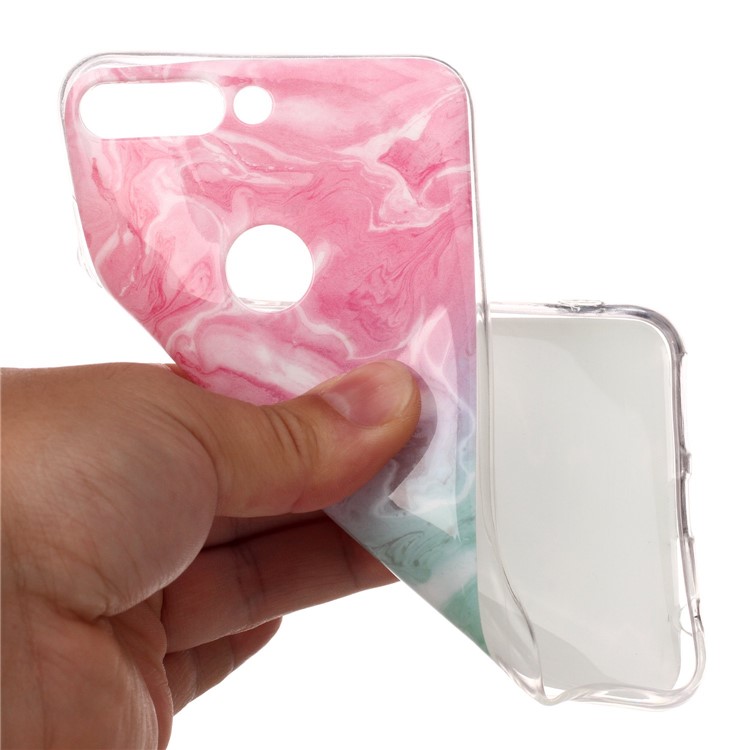 Marble Pattern IMD TPU Cell Phone Case for Huawei Honor 7C / Enjoy 8 /Y7 Prime (2018) - Pink / Green-4