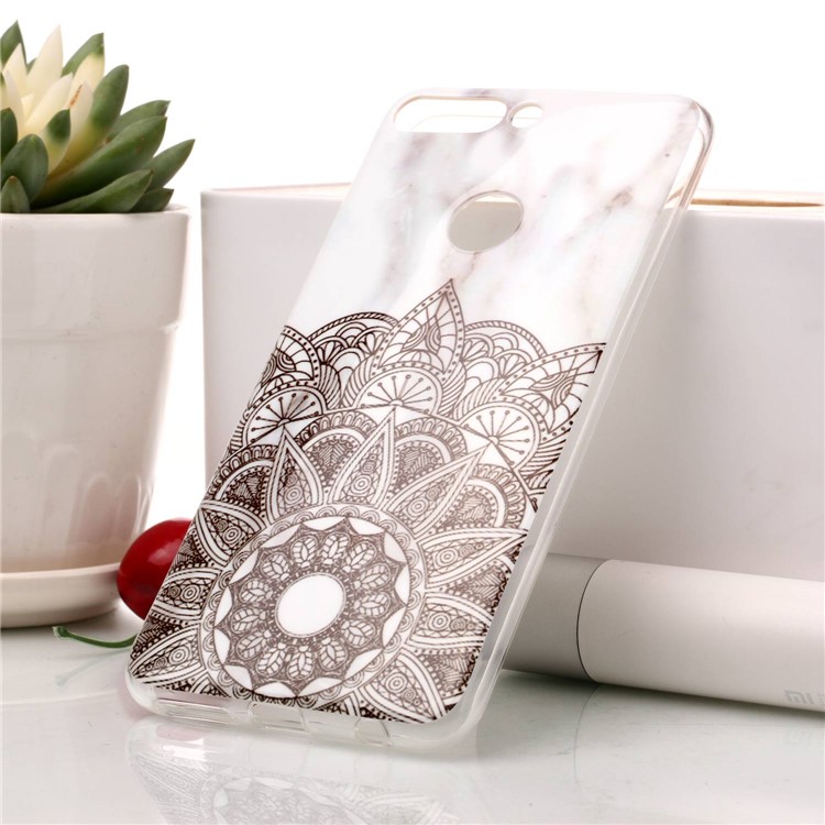 Marble Pattern IMD TPU Cell Phone Cover for Huawei Honor 7C / Enjoy 8 /Y7 Prime (2018) - Mandala Pattern-1