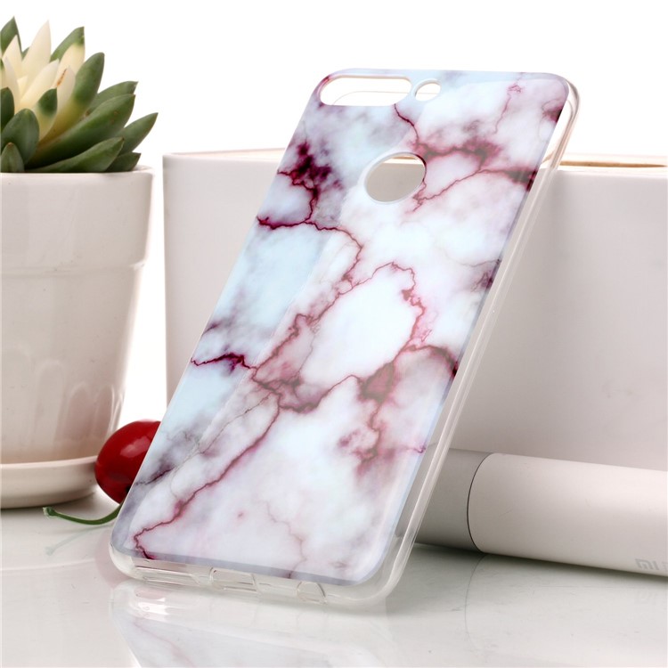 Marble Pattern IMD TPU Mobile Case for Huawei Honor 7C / Enjoy 8 /Y7 Prime (2018) - Purple-1
