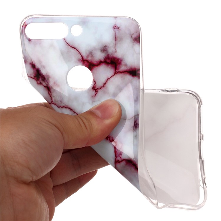 Marble Pattern IMD TPU Mobile Case for Huawei Honor 7C / Enjoy 8 /Y7 Prime (2018) - Purple-4