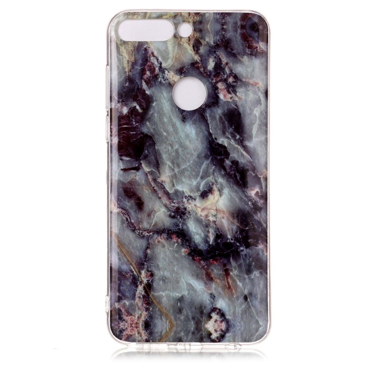Marble Pattern IMD TPU Mobile Cover for Huawei Honor 7C / Enjoy 8 /Y7 Prime (2018) - Blue / Black-2