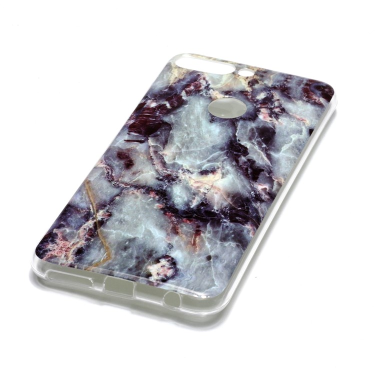 Marble Pattern IMD TPU Mobile Cover for Huawei Honor 7C / Enjoy 8 /Y7 Prime (2018) - Blue / Black-3