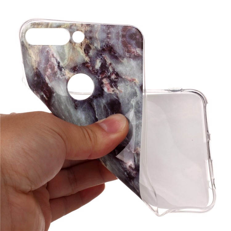 Marble Pattern IMD TPU Mobile Cover for Huawei Honor 7C / Enjoy 8 /Y7 Prime (2018) - Blue / Black-4