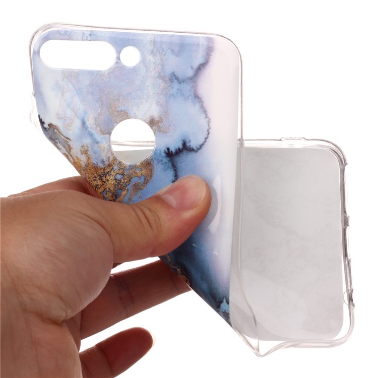 Marble Pattern IMD TPU Protective Case for Huawei Honor 7C / Enjoy 8 /Y7 Prime (2018) - Gold / Blue-4