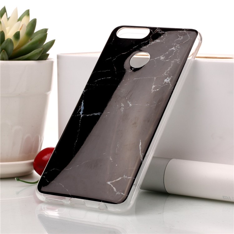 Marble Pattern IMD TPU Case for Huawei Honor 7X - Black-1