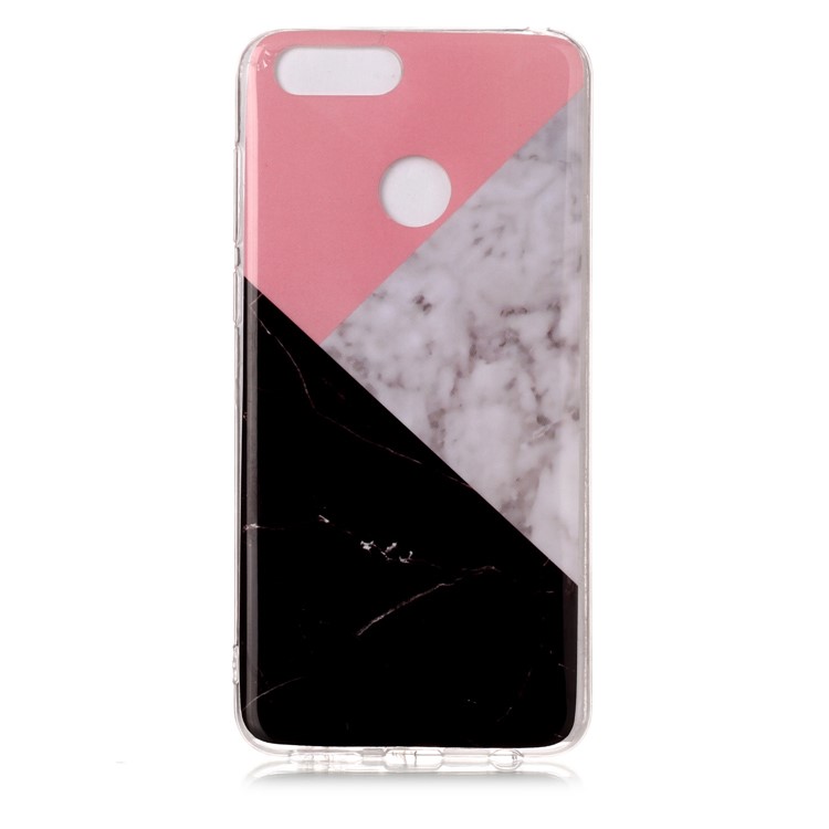 Marble Pattern IMD TPU Case Shell for Huawei Honor 7X - Pink / Grey / Black-3