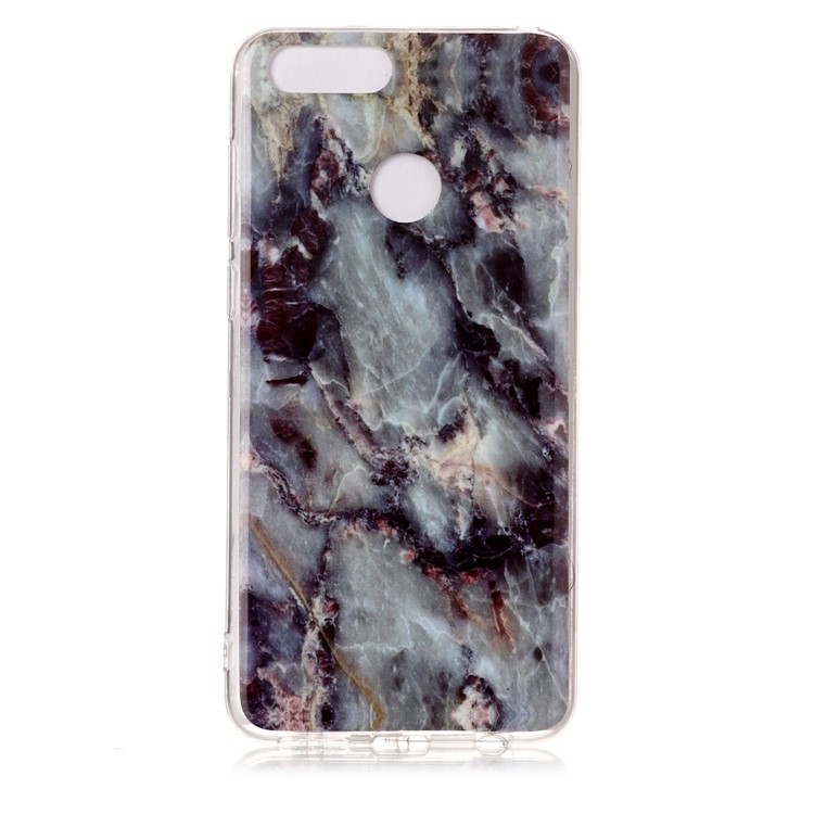 Marble Pattern IMD TPU Cover for Huawei Honor 7X - Blue / Black-3