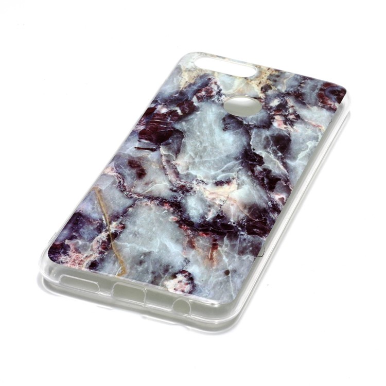 Marble Pattern IMD TPU Cover for Huawei Honor 7X - Blue / Black-5