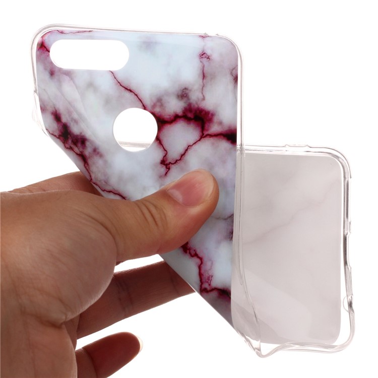 Marble Pattern IMD TPU Cover Case for Huawei Honor 7X - Purple-7