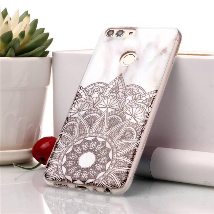 Marble Pattern IMD TPU Case for Huawei P Smart / Enjoy 7S - Mandala Pattern-1