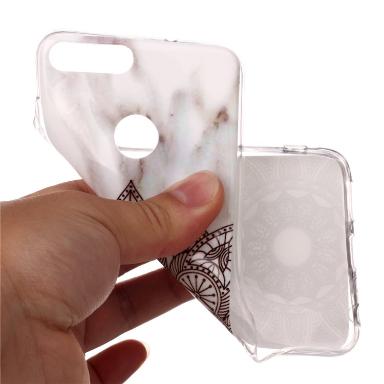 Marble Pattern IMD TPU Case for Huawei P Smart / Enjoy 7S - Mandala Pattern-4