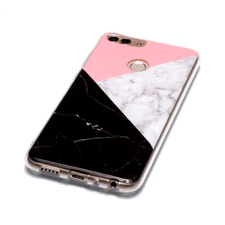 Marble Pattern IMD TPU Shell Case for Huawei P Smart / Enjoy 7S - Pink / Grey / Black-3