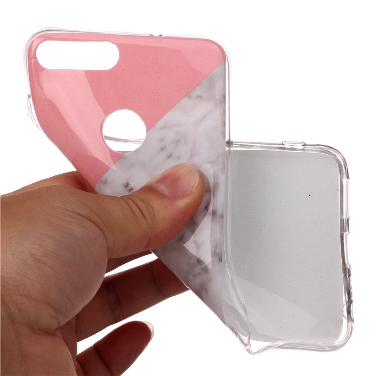 Marble Pattern IMD TPU Shell Case for Huawei P Smart / Enjoy 7S - Pink / Grey / Black-4