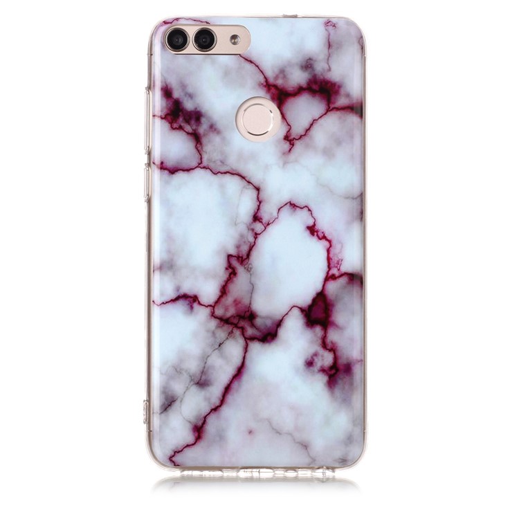 Marble Pattern IMD TPU Shell Case Cover for Huawei P Smart / Enjoy 7S - Purple-2