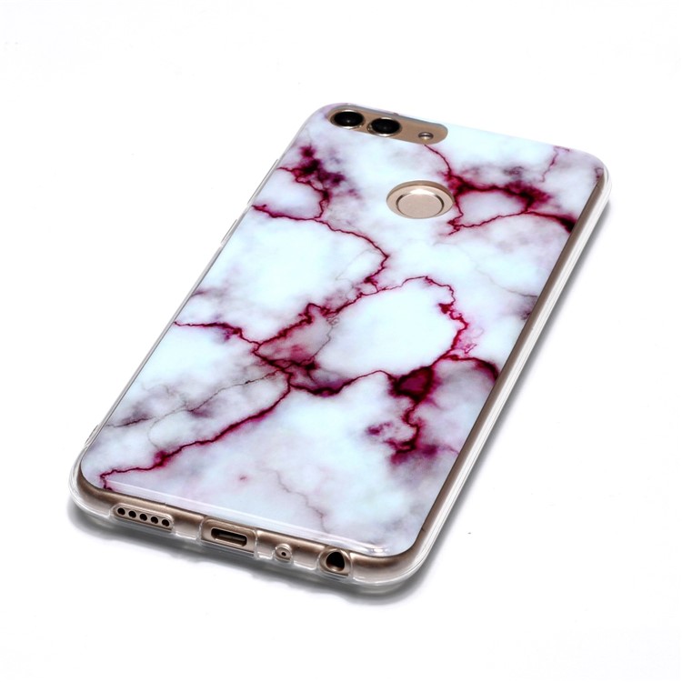 Marble Pattern IMD TPU Shell Case Cover for Huawei P Smart / Enjoy 7S - Purple-3