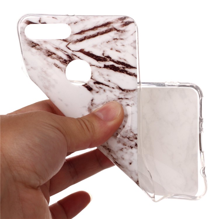 Marble Pattern IMD TPU Case for Huawei Y9 (2018) / Enjoy 8 Plus - White / Grey-4