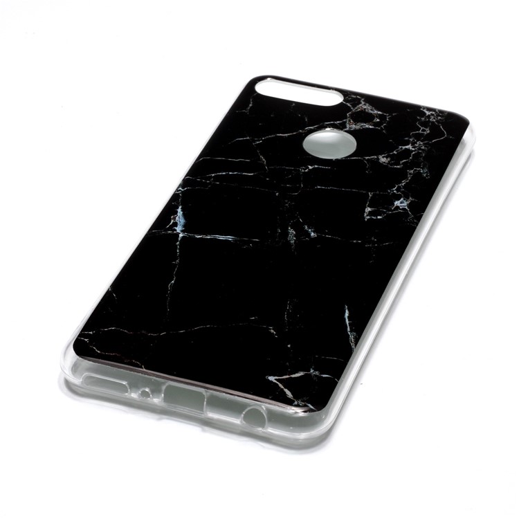 Marble Pattern IMD TPU Back Case for Huawei Y9 (2018) / Enjoy 8 Plus - Black-3