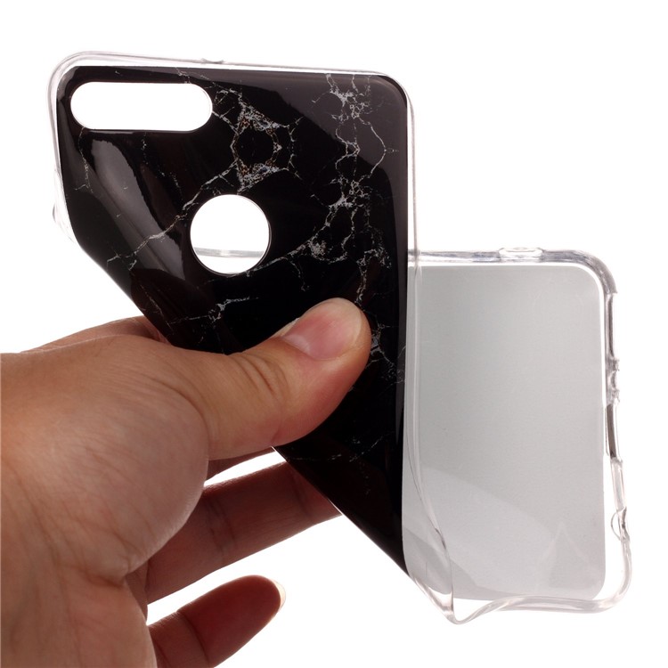 Marble Pattern IMD TPU Back Case for Huawei Y9 (2018) / Enjoy 8 Plus - Black-4